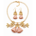 Blush Blossom Pearl Necklace & Earring Set