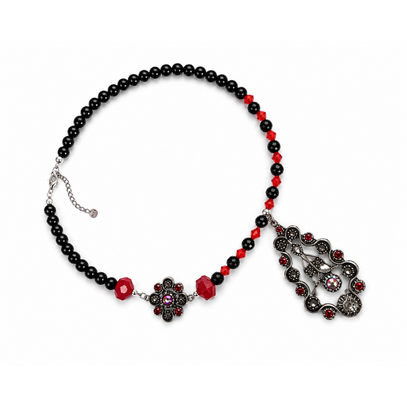 Crimson Elegance Statement Necklace